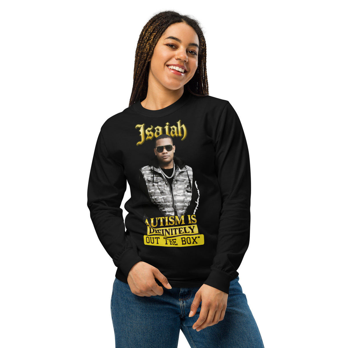 Women’s Isaiah “Autism Is Definitely Out The Box” Sweatshirt