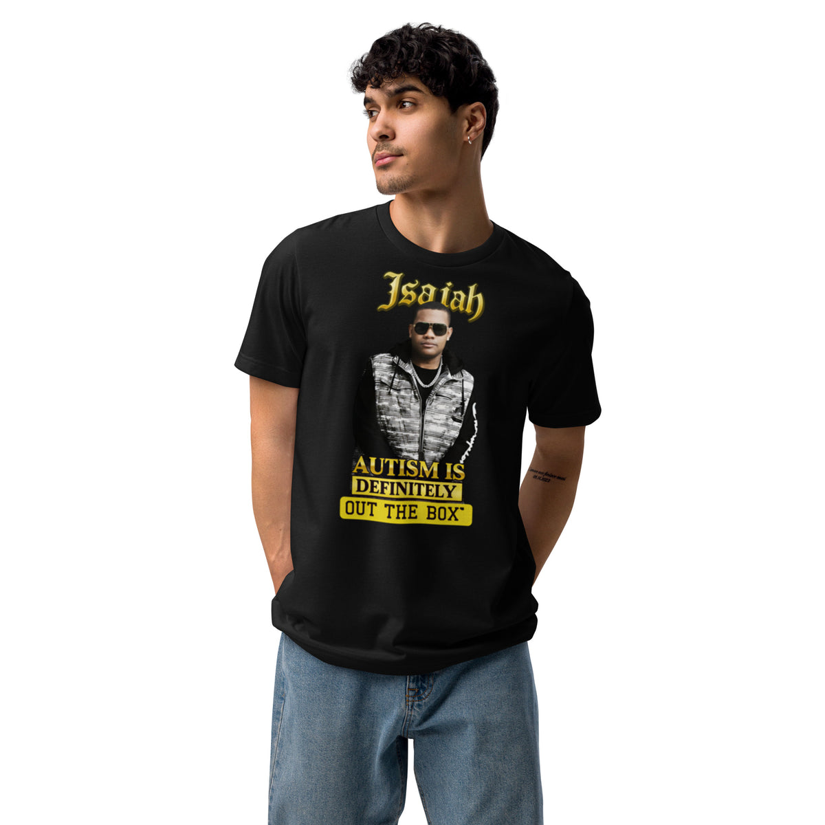 Isaiah “Autism Is Definitely Out The Box” Black Graphic T-Shirt